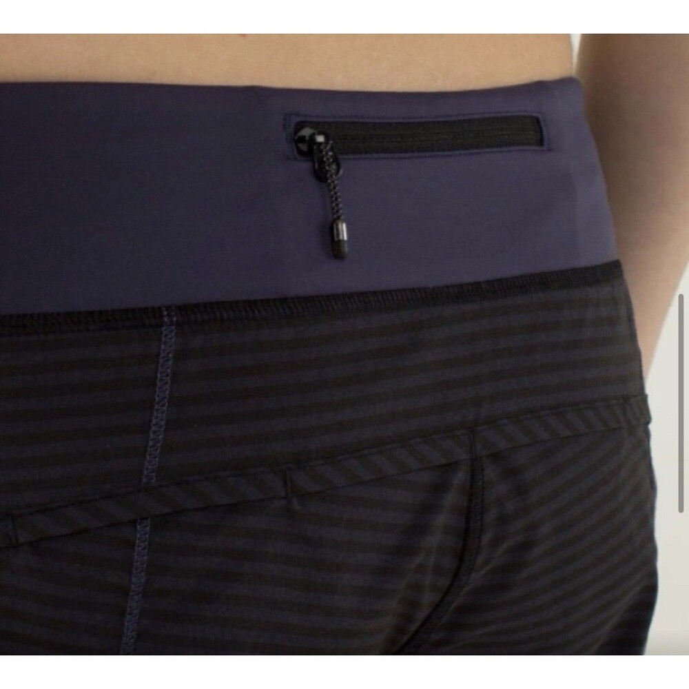 Lululemon Athletica Black & Blue Run Speed Athletic Shorts For Performance - Picture 8 of 9